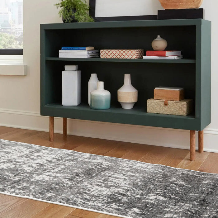Carpette lavable Fresh grise et blanche à effet vieilli - 2 pi 0 po x 6 pi 7 po