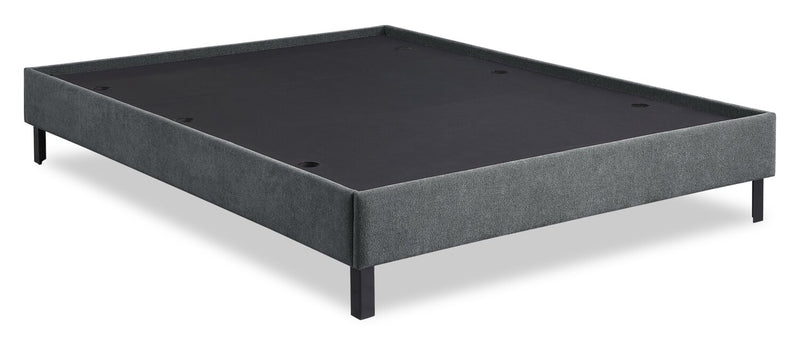 Base de lit plateforme Amos rembourrée en tissu anthracite - format très grand lit