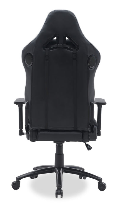 Fauteuil de jeu ergonomique Falcon de 30 po avec haut-parleurs Bluetooth intégrés et éclairage à DEL - noir