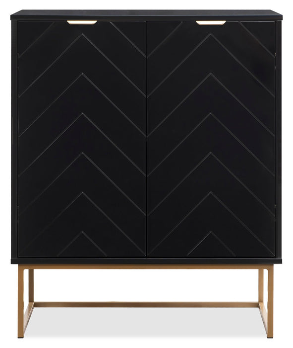 Armoire décorative Lottie de 28,5 po à 2 portes - noir lustré