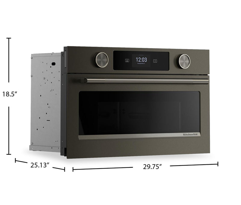 Four à micro-ondes encastré KitchenAid de 30 po avec friture à air - minerai noir - KMBS730SBE