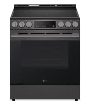 Cuisinière intelligente électrique LG de 6,3 pi3 avec friture à air - acier inoxydable noir - LSEL6333ZE 