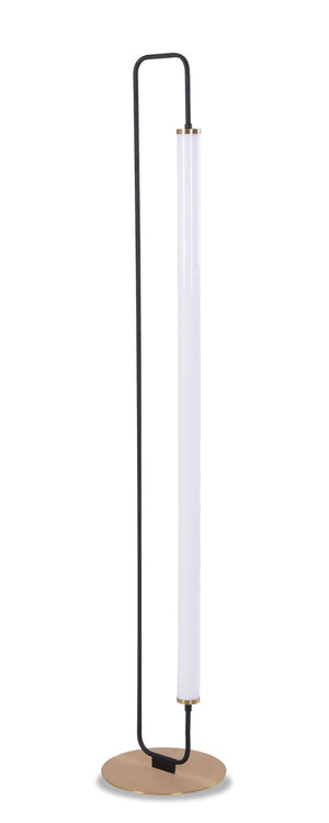 Lampe à pied à DEL Oxford de 61 po noir mat et laiton