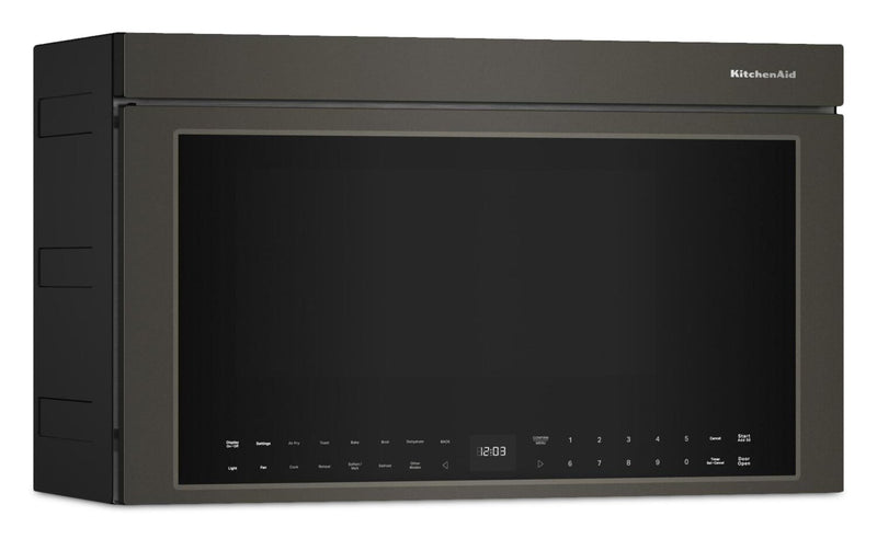 Four à micro-ondes à hotte intégrée intelligent multifonctionnel KitchenAid à installation affleurée - Minerai noir  - YKMMF730PBE