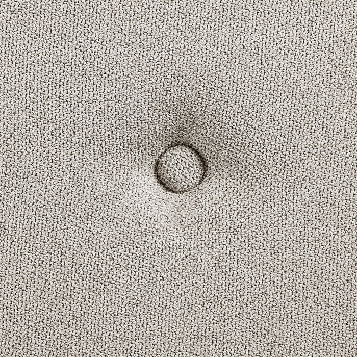 Pouf de rangement rond Winnipeg de 17,5 po en tissu - gris