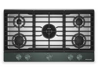 Surface de cuisson à gaz sur métal KitchenAid avec grille pour wok intégrée - Genièvre - KCGK536SJP