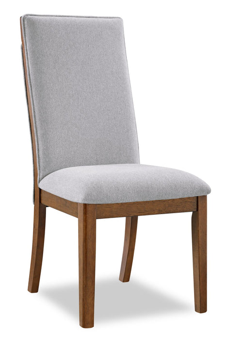 Ensemble de salle à manger Ember 7 pièces avec table de 74 po à 92 po (L) et 6 chaises - gris et brun