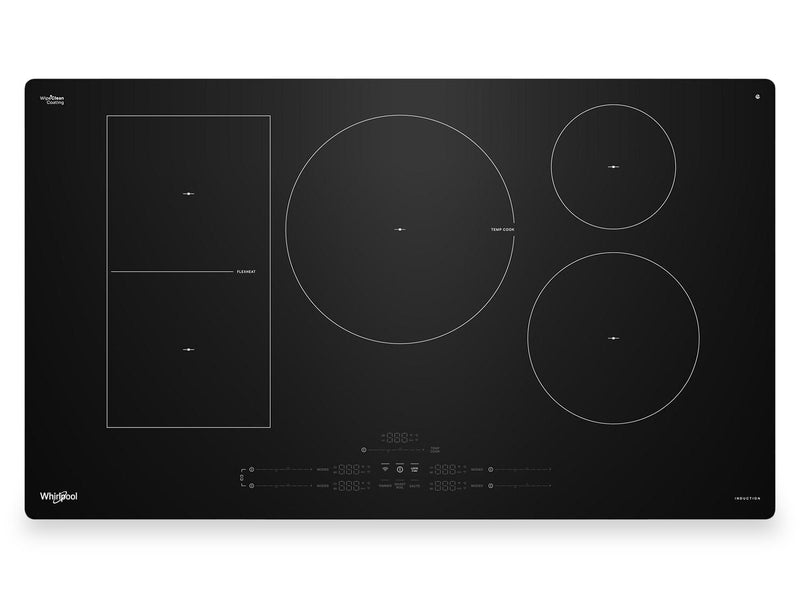 Surface de cuisson à induction Whirlpool de 36 po à 5 éléments - noire - WCIT7536SB