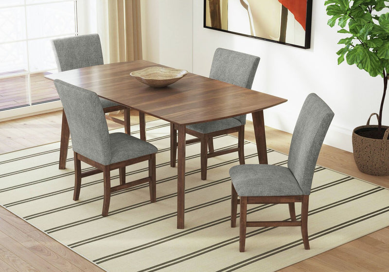 Ensemble de salle à manger Rain 5 pièces avec table de 72 po (L) et 4 chaises grises - gris et brun