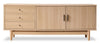 Meuble pour téléviseur moderne Kemper de 71 po avec rangement pour téléviseurs de jusqu’à 70 po - chêne récolte