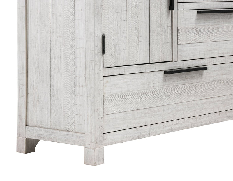 Commode verticale de chambre à coucher Haven de 48 po (L) x 48 po (H) à 4 tiroirs avec armoire de rangement - blanche