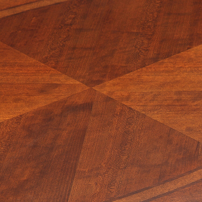 Table à café ovale traditionnelle Kerwin de 50 po avec tablette et roulettes - cerisier