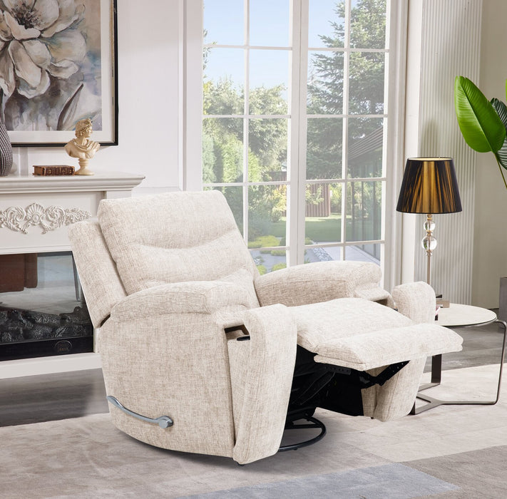 Fauteuil coulissant inclinable Hudson de 40 po en tissu de chenille avec 2 porte-gobelets - taupe
