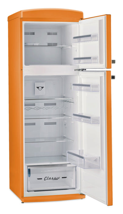 Réfrigérateur Classic Rétro d’Unique de 24 po et de 11 pi3 à congélateur supérieur - orange creamsicle - UNQ-310L O TM