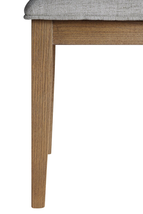 Chaise de salle à manger Lotus en tissu de polyester et bois avec dossier à lattes - naturelle