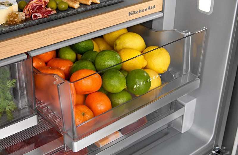 Réfrigérateur KitchenAid de 30 pi³ à portes françaises - minerai noir - KRFF436SBE 