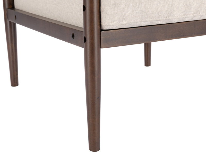Fauteuil d’appoint Maci de 28,9 po d’apparence lin avec pattes en bois - taupe