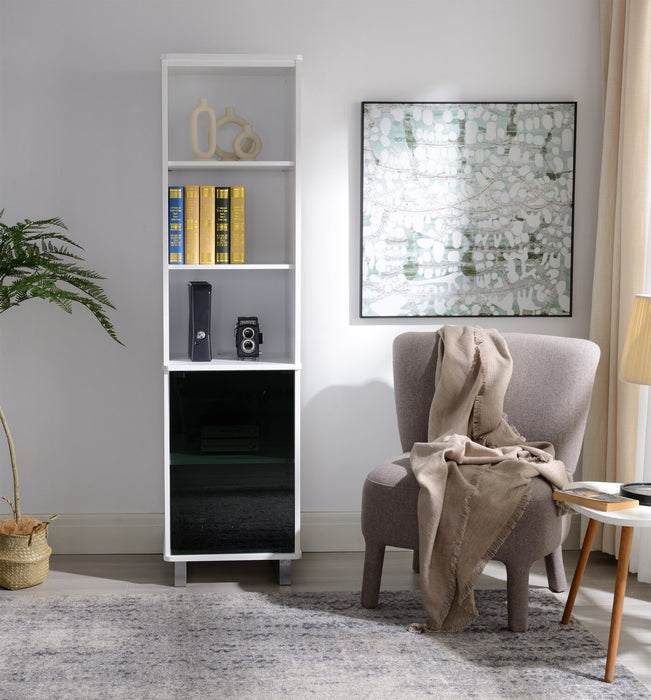 Section latérale Ignatius de 18,7 po avec rangement et système de gestion des câbles - blanche