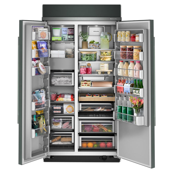 Réfrigérateur encastré KitchenAid de 42 po et de 25,5 pi³ à compartiments juxtaposés avec intérieur platine – genièvre - KBSN742SJP