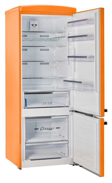 Réfrigérateur Classic Rétro d’Unique de 28 po et de 17 pi3 à congélateur inférieur - orange - UNQ-455L O AC