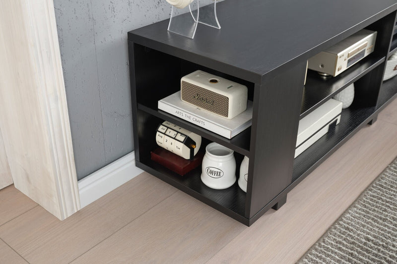 Meuble pour téléviseur Duke de 62 po avec tablettes et système de gestion des câbles pour téléviseurs jusqu’à 70 po - noir