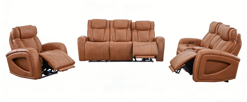 Fauteuil à inclinaison électrique Titan de Shaquille O’Neal Home de 42 po en cuir véritable avec confort Shaq-o-pedic - terre