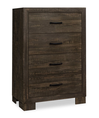 Ethan Bedroom Chest of Drawers, 4-Drawer, 32"W x 46"H - Rustic Brown | Commode verticale de chambre à coucher Ethan de 32 po (L) x 46 po (H) à 4 tiroirs - brun rustique