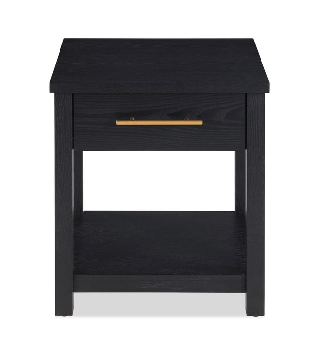 Table de bout Dalton de 20 po avec tiroir - noire 
