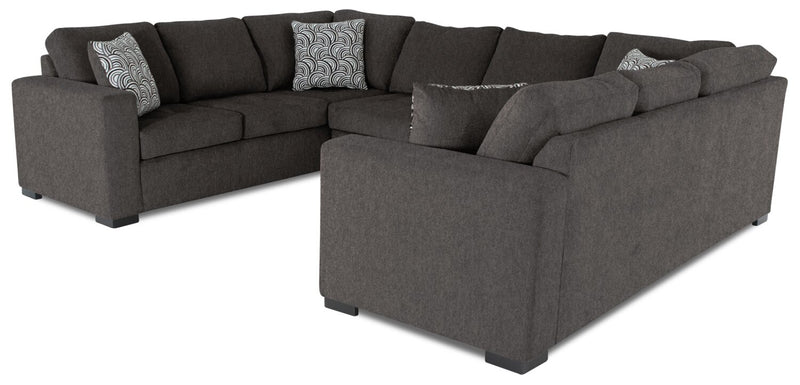 Sofa-lit sectionnel Legend 3 pièces fabriqué au Canada en tissu de chenille - brun étain