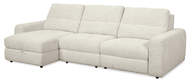 Sofa sectionnel modulaire à coulissement électrique de gauche Elevate de Scott Living 3 pièces en tissu de chenille - beige