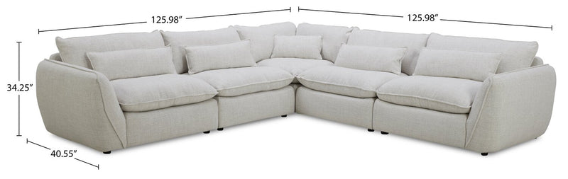 Sofa sectionnel Monaco 5 pièces - blé
