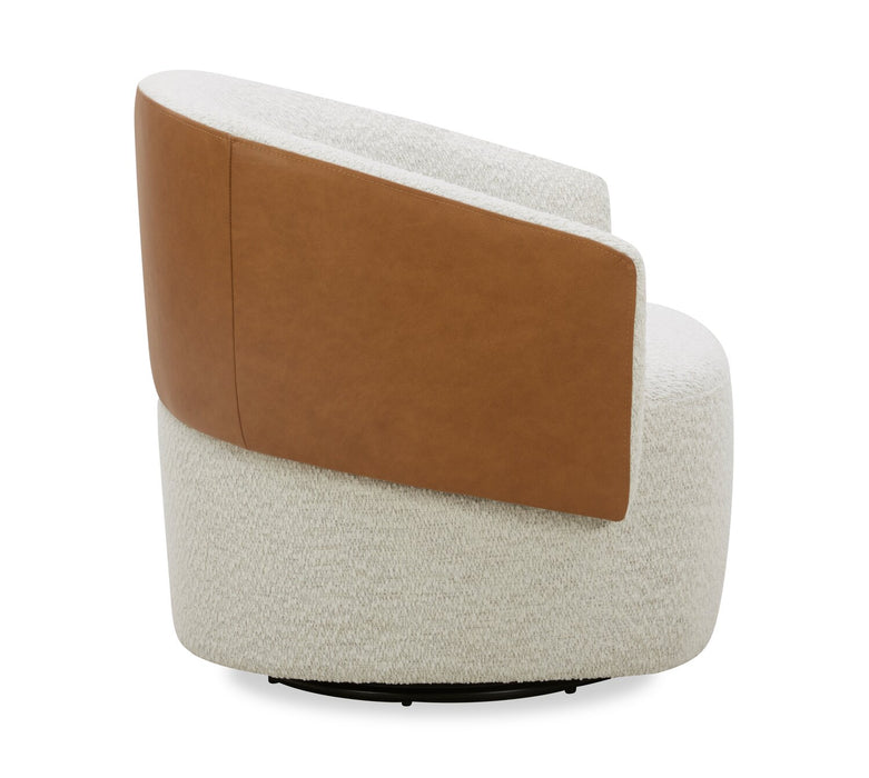 Fauteuil d’appoint pivotant Soho - neige azalée et brun clair Dakota