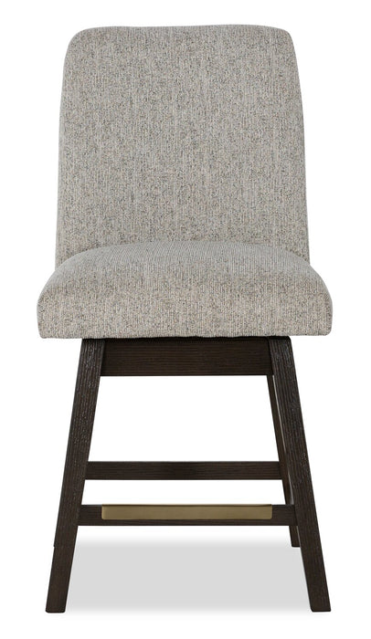 Ensemble de salle à manger Metro 5 pièces de hauteur comptoir avec table de 66 po (L), 4 chaises et support à vin intégré - brun et beige