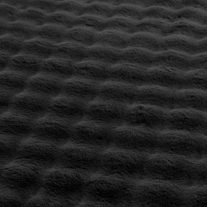 Carpette Dream Step à bulles en fausse fourrure gris foncé avec mousse à mémoire de forme - 7 pi x 10 pi