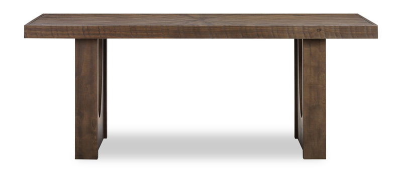 Ensemble de salle à manger Sol de Kort & Co. 6 pièces avec table de 78 po (L), base piédestal, banc et 4 chaises - noir et brun