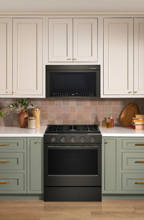 Cuisinière à gaz encastrée KitchenAid de 5,0 pi³ et de 30 po avec modes à convection - minerai noir - KSGS530SBE