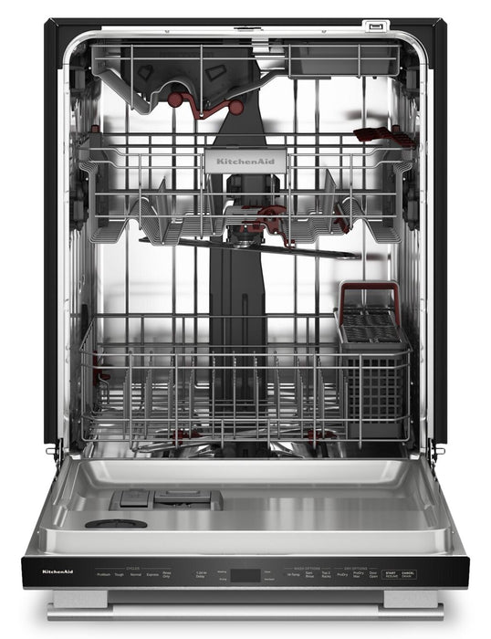 Lave-vaisselle KitchenAid de 24 po et de 44 dBA avec troisième panier 360° Max JetsMC - acier inoxydable avec fini PrintShieldMC - KDTS624SPS
