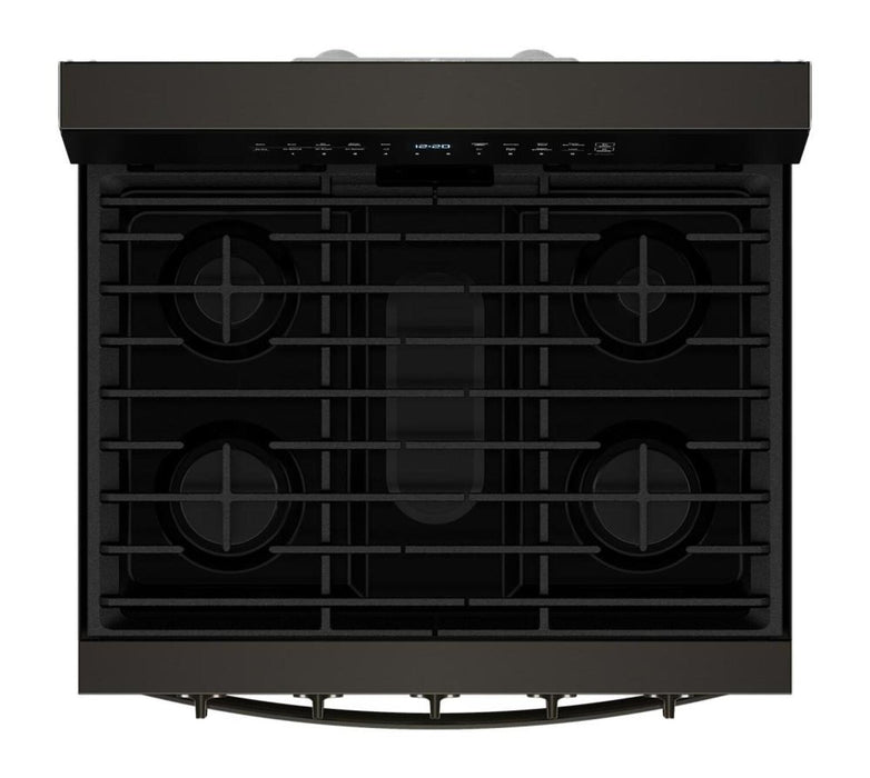 Cuisinière intelligente à gaz Whirlpool de 5 pi³ avec friture à air et autonettoyage - acier inoxydable noir - WFGS7530RV