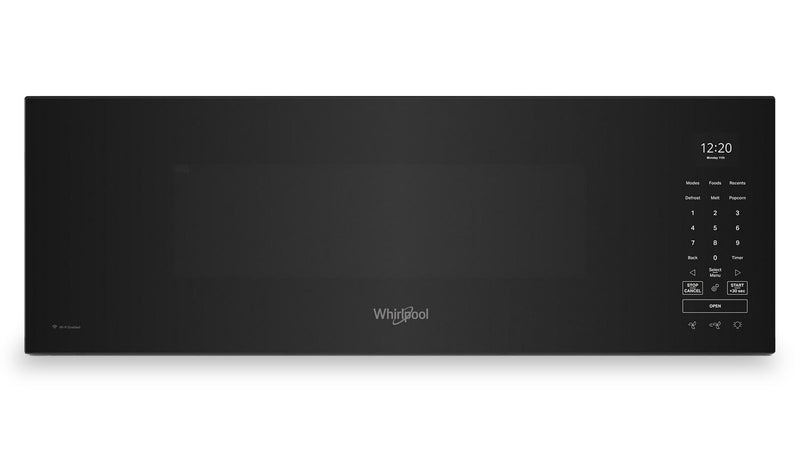 Four à micro-ondes à hotte intégrée intelligent à profil bas Whirlpool de 1,1 pi3 - noir - YWMML5530RB