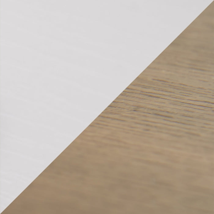 Table de bout traditionnelle Logan de Kort & Co. de 22 po avec rangement et tablette - blanche et chêne noyer 