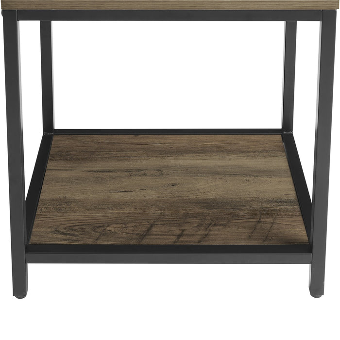 Table de nuit Akio de 18 po (l) x 25,75 po (H) à 1 tiroir avec dessus relevable et rangement - brune et noire