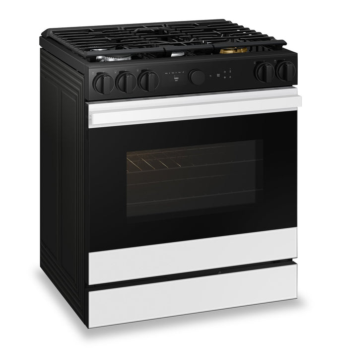 Cuisinière intelligente à gaz encastrée Samsung de 6 pi³ avec caméra de four - verre blanc - NSG6DB870012AA