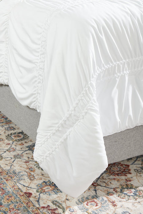 Ensemble d’édredon Rhodes 3 pièces pour très grand lit - blanc