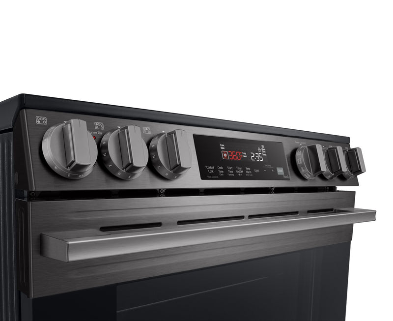 Cuisinière intelligente électrique LG de 6,3 pi3 avec friture à air - acier inoxydable noir - LSEL6333ZE 