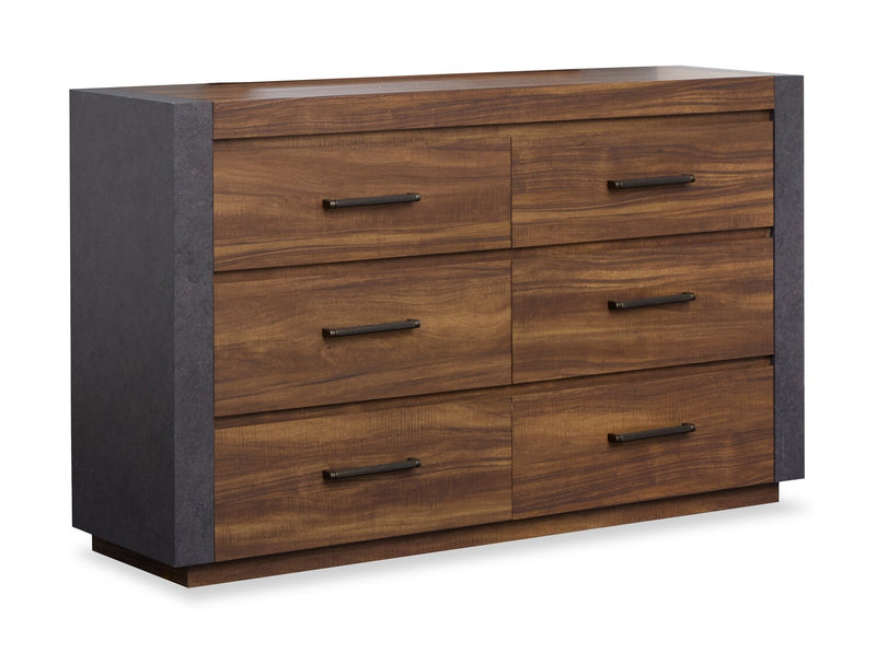 Ensemble de chambre à coucher Dante de Scott Living 5 pièces avec lit, commode et miroir, brun - format grand lit