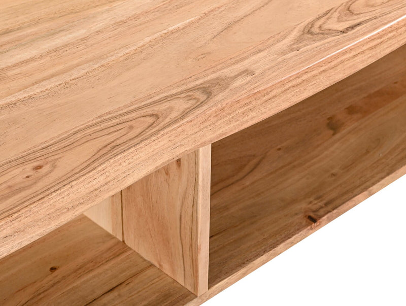 Meuble pour téléviseur moderne Kaleb de 57 po pour téléviseurs jusqu'à 65 po - naturel