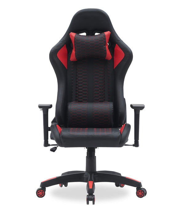 Fauteuil de jeu ergonomique Hawk de 27,5 po - noir et rouge