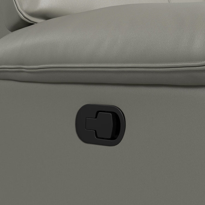 Fauteuil inclinable Matteo de 42 po en cuir véritable - gris Aviarah