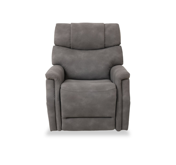 Fauteuil basculeur à inclinaison électrique Claire de 34 po en tissu d’apparence cuir - gris anthracite 