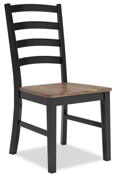 Raven Dining Chair, Ladder-Back - Two-Tone Black & Brown | Chaise de salle à manger Raven à dossier en échelle - deux teintes, noir et brun